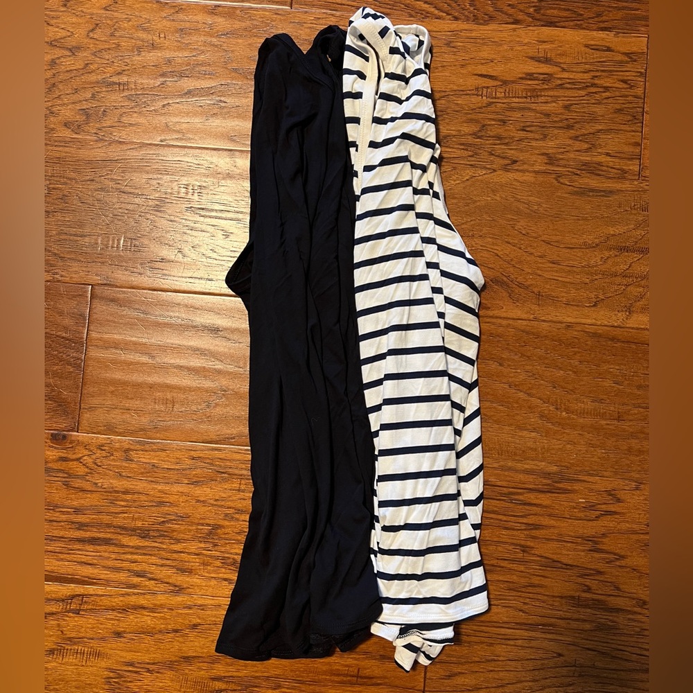 Old Navy Navy and White Striped Shirt 2X